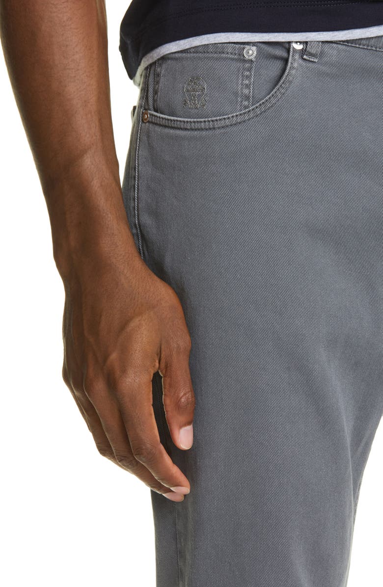 Brunello Cucinelli Brunello Cuccinelli Overdye Stretch Cotton Twill Pants, Alternate, color, 