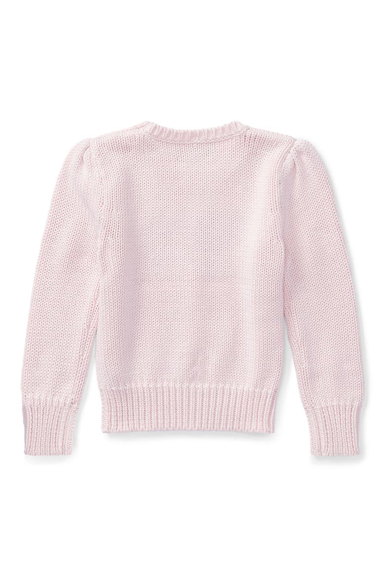 Kids' Flag Intarsia Cotton Sweater, Alternate, color, ACACIA PINK