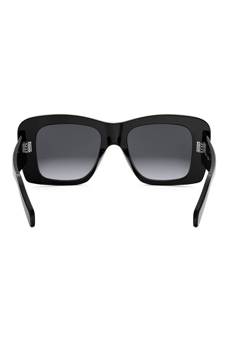 Bold 3 Dots 53mm Geometric Sunglasses, Alternate, color, SHINY BLACK / GRADIENT SMOKE
