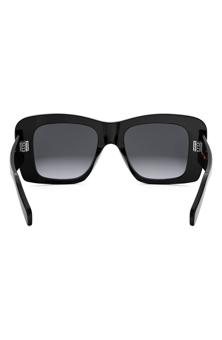 CELINE Bold 3 Dots 53mm Geometric Sunglasses, Alternate, color, Shiny Black / Gradient Smoke