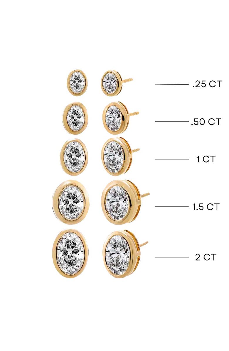 BY ADINA EDEN Lab Grown Diamond Oval Bezel Stud Earring 14K, Alternate, color,