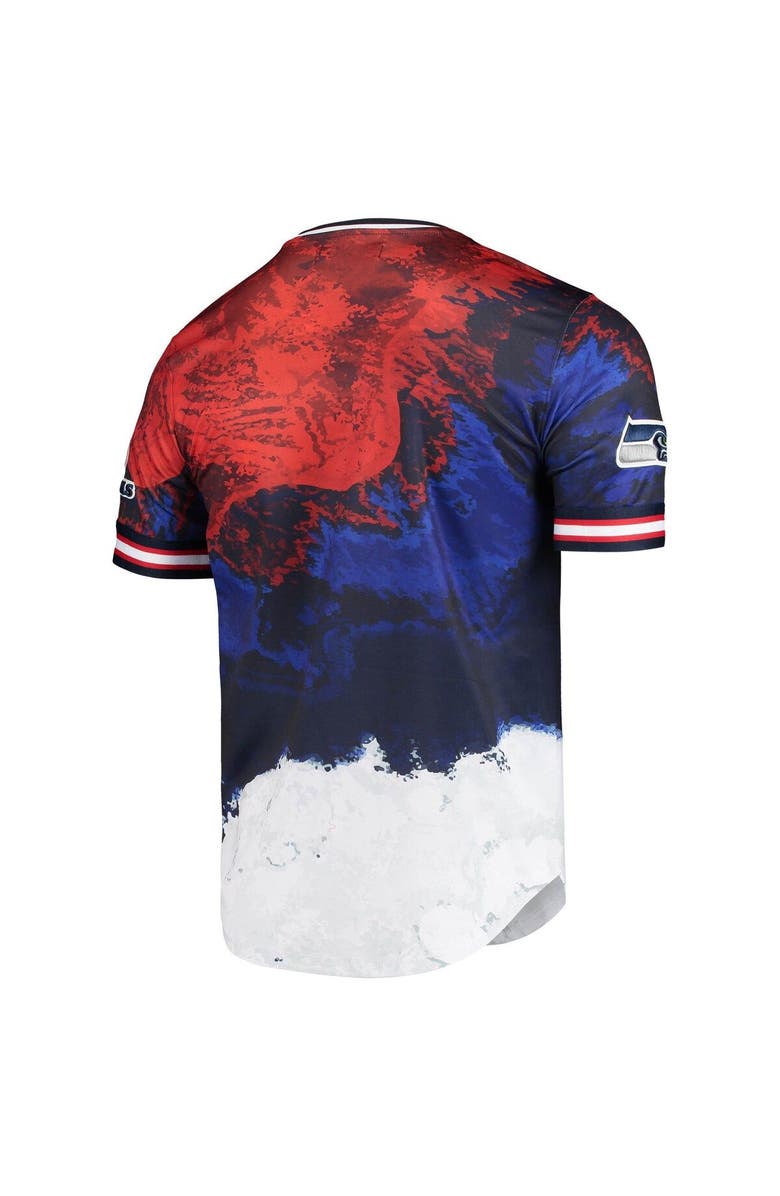 PRO STANDARD Men's Pro Standard Navy/Red Seattle Seahawks Americana Dip-Dye T-Shirt, Alternate, color, 