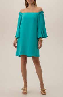 Trina Turk Knox Long Sleeve Off the Shoulder Dress