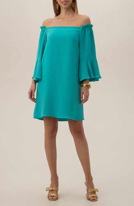 Trina Turk Knox Long Sleeve Off the Shoulder Dress