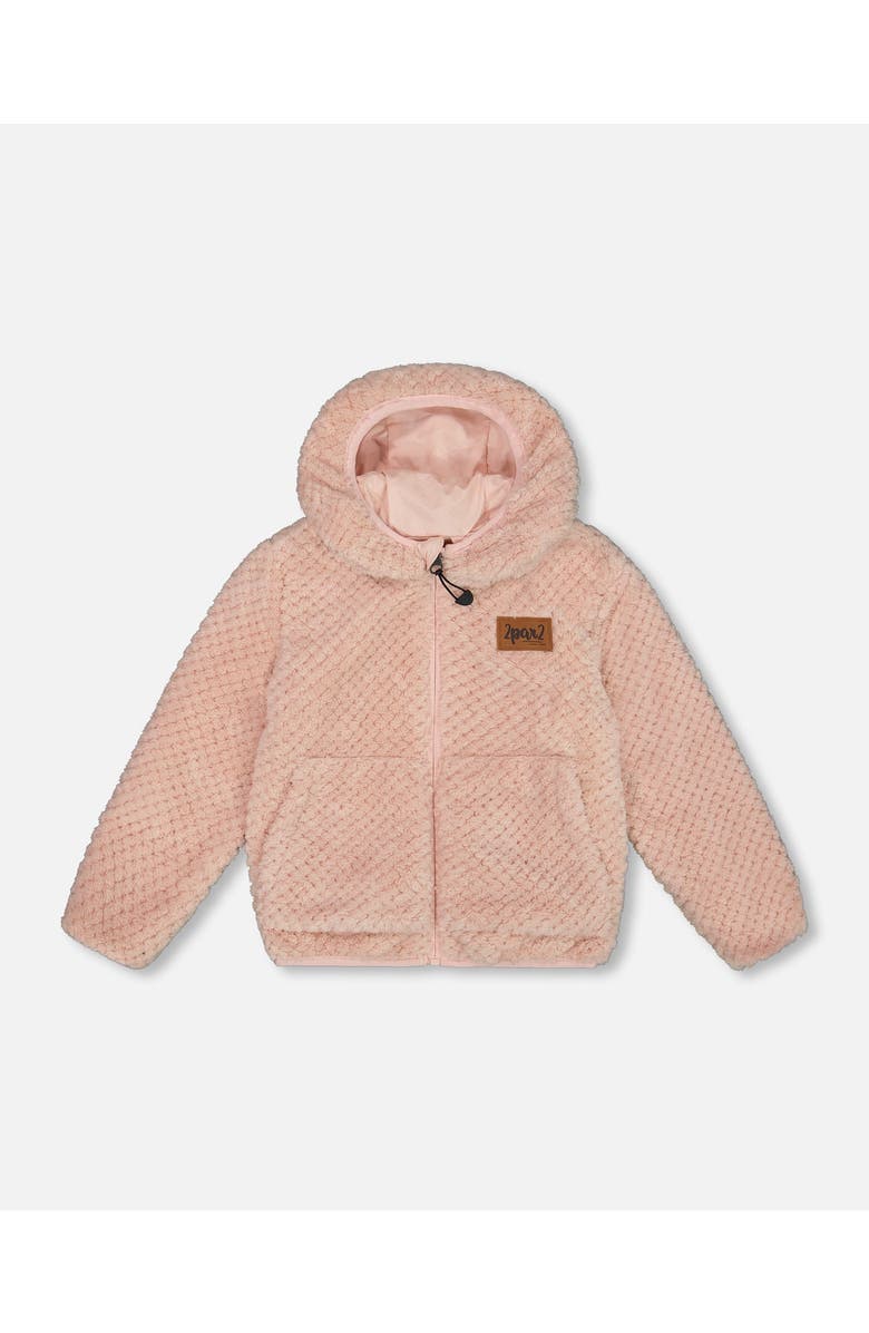 Deux par Deux Girl's Reversible Plush Jacket Pink, Main, color, 