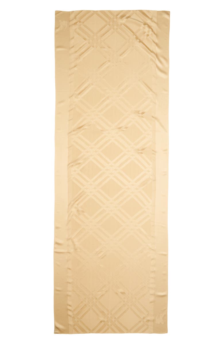 Burberry Tonal Jacquard Check Silk Scarf, Main, color, Sand