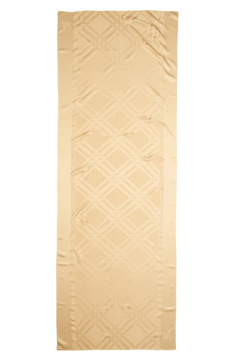 Tonal Jacquard Check Silk Scarf