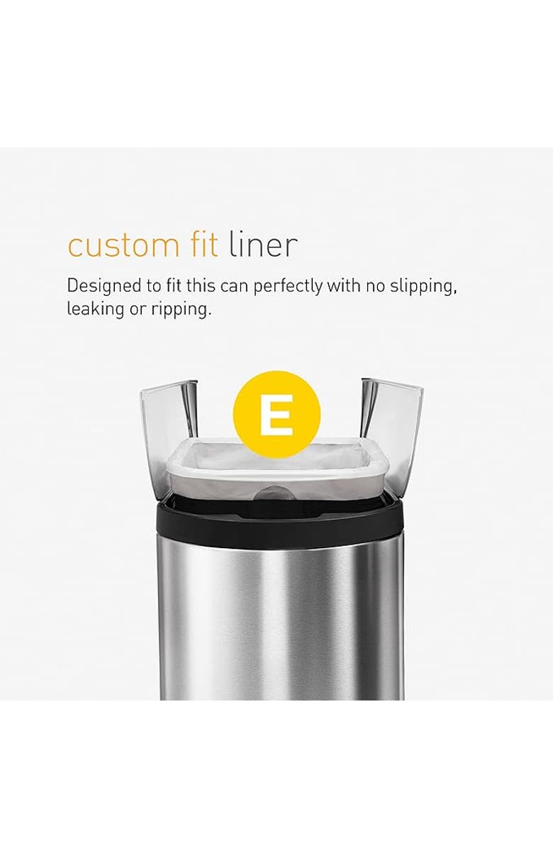 simplehuman Code E Custom Fit Liners with Quick Dispense Packs, Alternate, color, 100 Liners