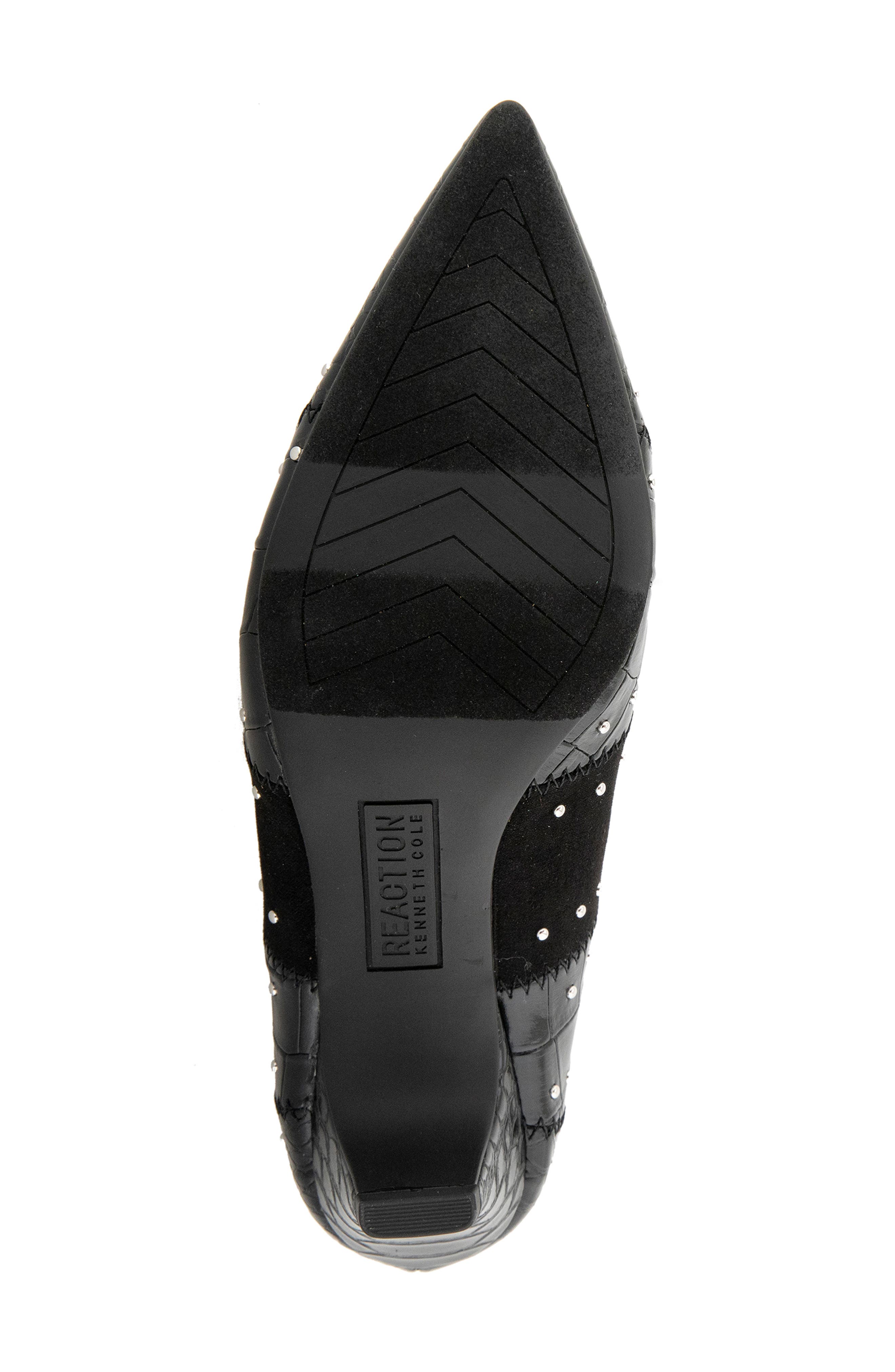 Mandy Croc Embossed Faux Leather Pump, Alternate, color, BLACK CROCO