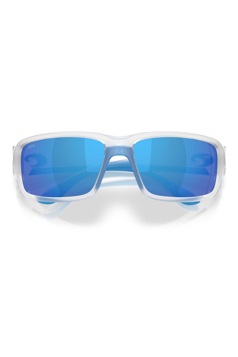 Fantail 60mm Polarized Sunglasses, Alternate, color, MATTE CLEAR / BLUE MIRROR
