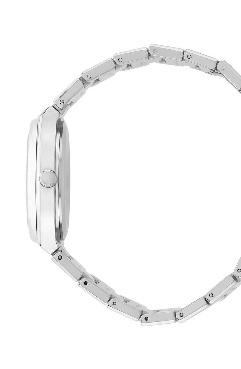 BCBG Cabinet Crystal Bracelet Strap Watch, 33mm, Alternate, color, Silver