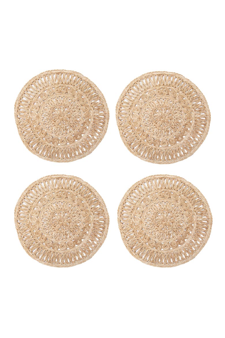 Circolo Abaca Placemats - Set of 4, Main, color, Natural 15" Round