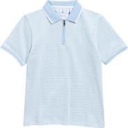 DENIM AND FLOWER Kids' Geometric Quarter Zip Knit Polo