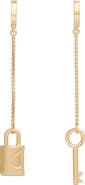 Kate Spade New York Lock and Key Asymmetrical Linear Earrings