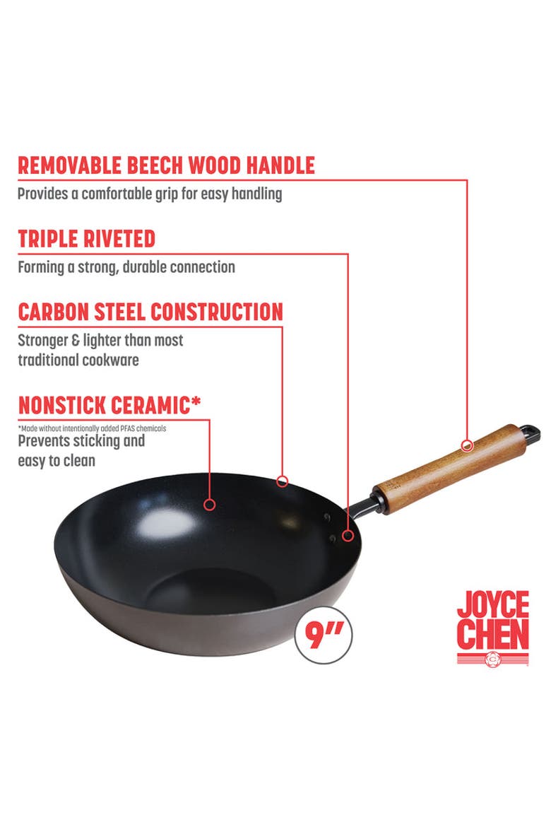 Carbon Steel Ceramic Nonstick Stir Fry Pan, Alternate, color, Black