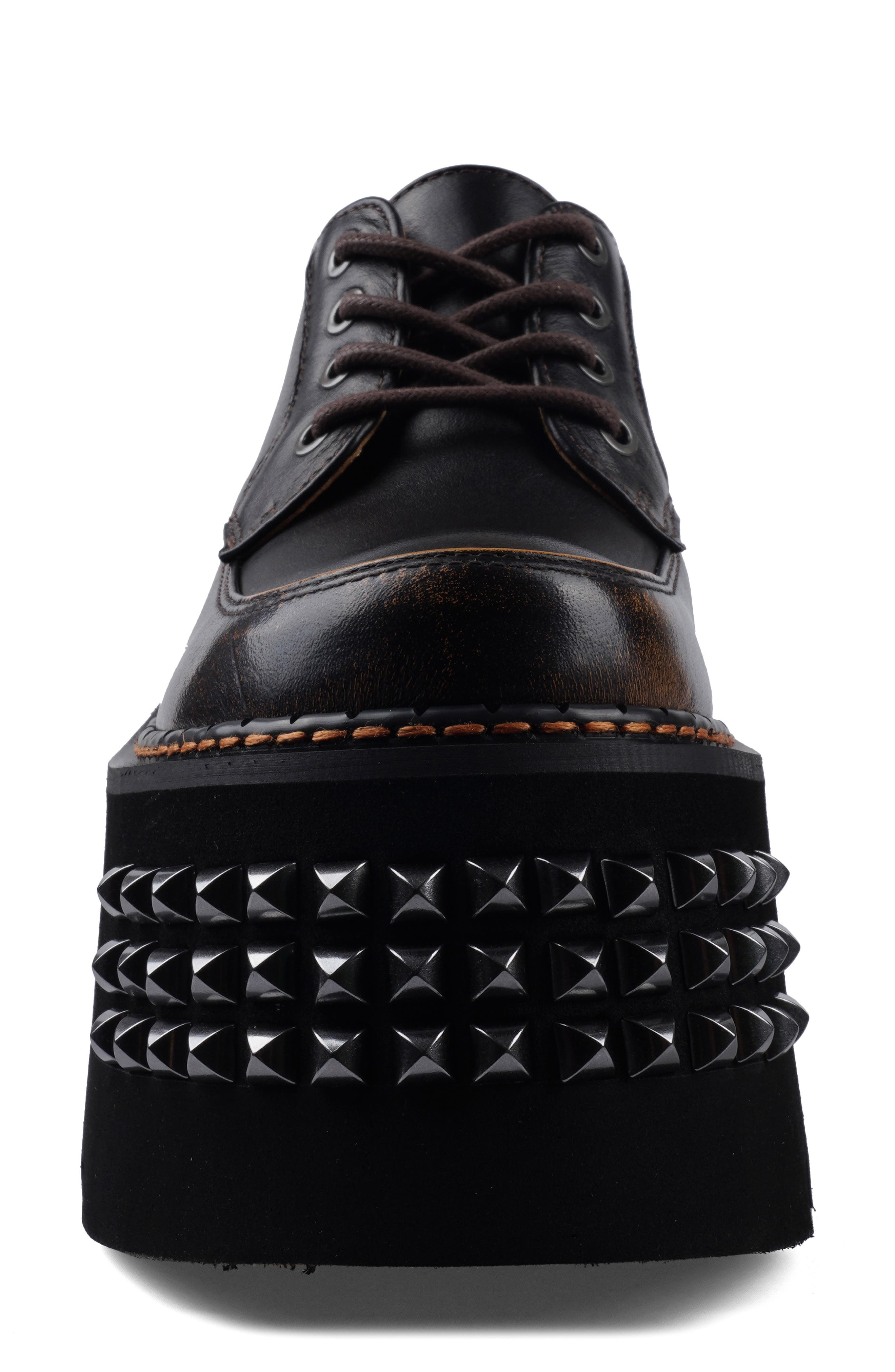 Celestina Stud Platform Derby, Alternate, color, BROWN