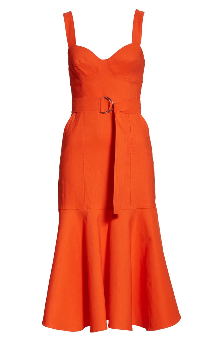 A.L.C. Sabrina Linen Blend Bustier Dress, Alternate, color,