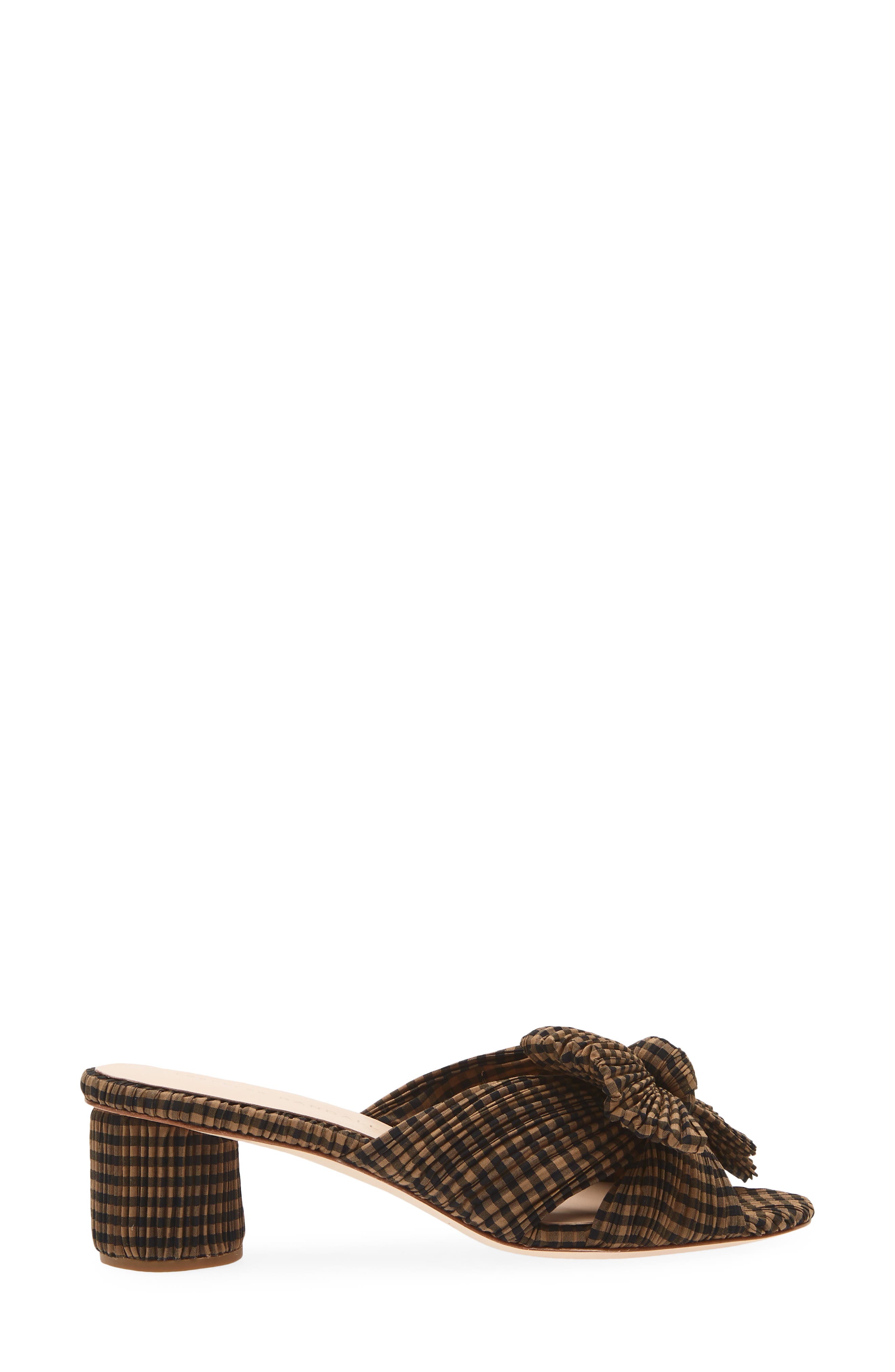 Loeffler Randall Emilia Slide Sandal, Alternate, color, Brown/ Black Check