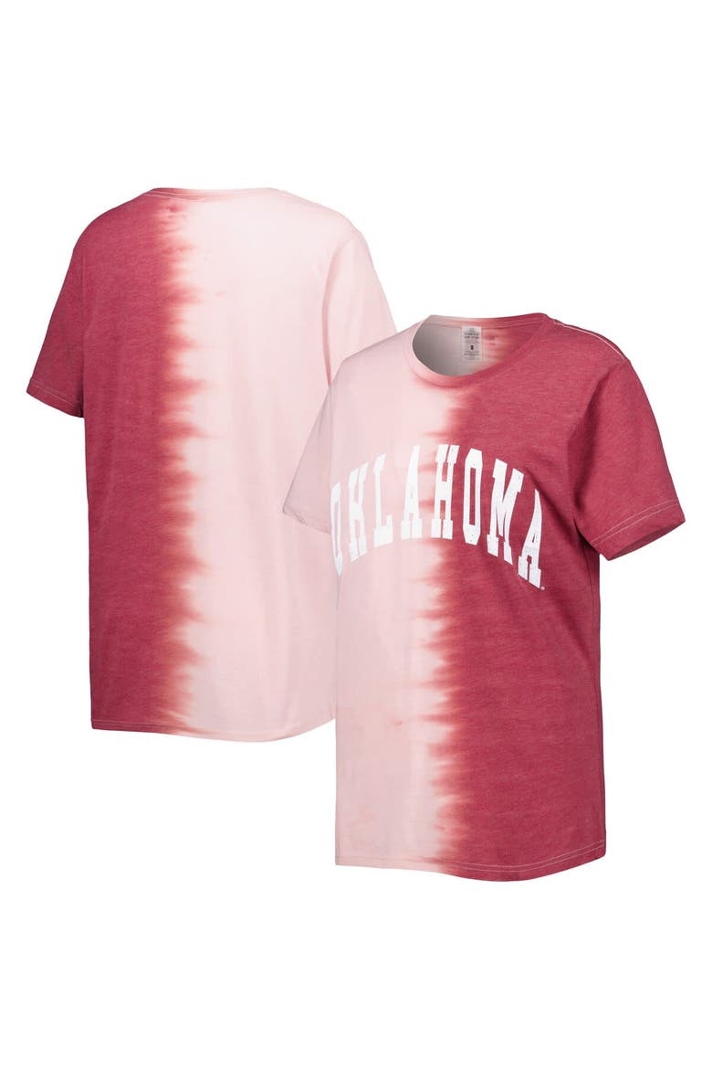 Women's Gameday Couture Crimson Oklahoma Sooners Find Your Groove Split-Dye T-Shirt, Main, color, Crimson
