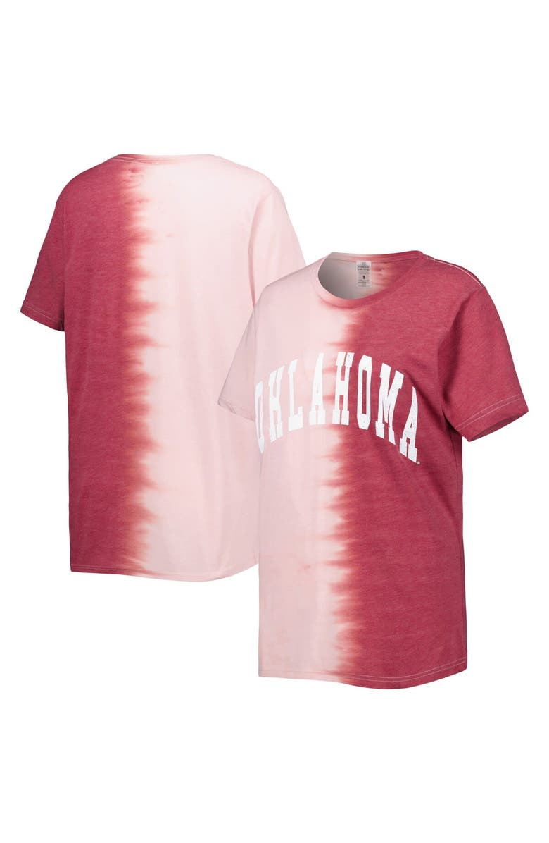 GAMEDAY COUTURE Women's Gameday Couture Crimson Oklahoma Sooners Find Your Groove Split-Dye T-Shirt, Main, color, Crimson
