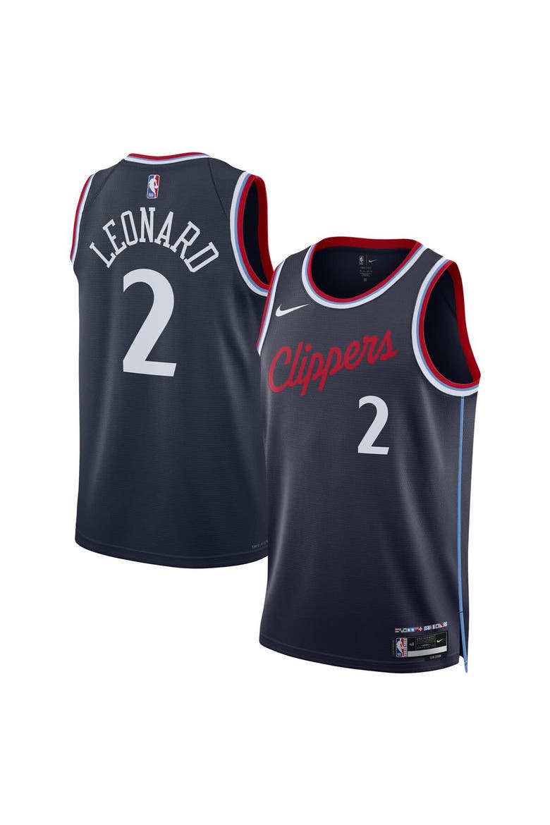 Unisex Nike Kawhi Leonard Navy LA Clippers 2024/25 Swingman Jersey - Icon Edition, Main, color, Navy