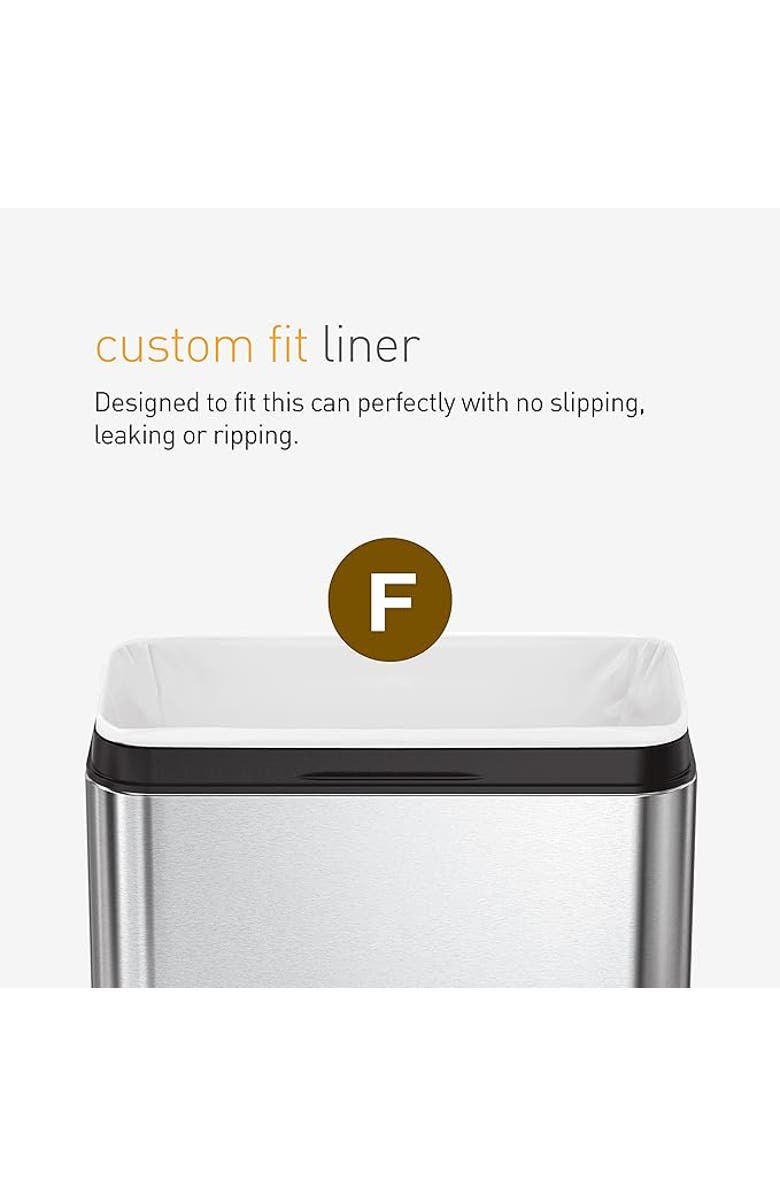 simplehuman Code F Custom Fit Liners with Quick Dispense Packs, Alternate, color, White