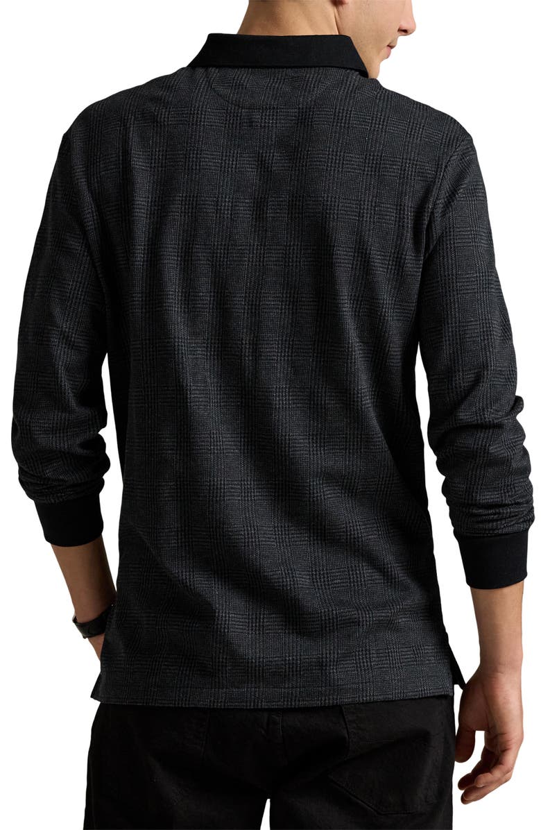 Polo Ralph Lauren Classic Fit Glen Plaid Long Sleeve Cotton Polo, Alternate, color, Jacquard Charcoal