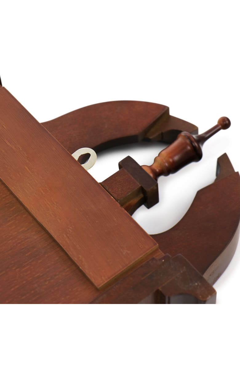 Bedford Clock Collection Delphine 27in Mahogany Chiming Pendulum Wall Clock, Alternate, color, Mahogany