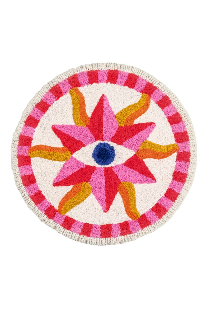 Punjab 100% Cotton Bath Mat 28 In Eye, Main, color, Pink