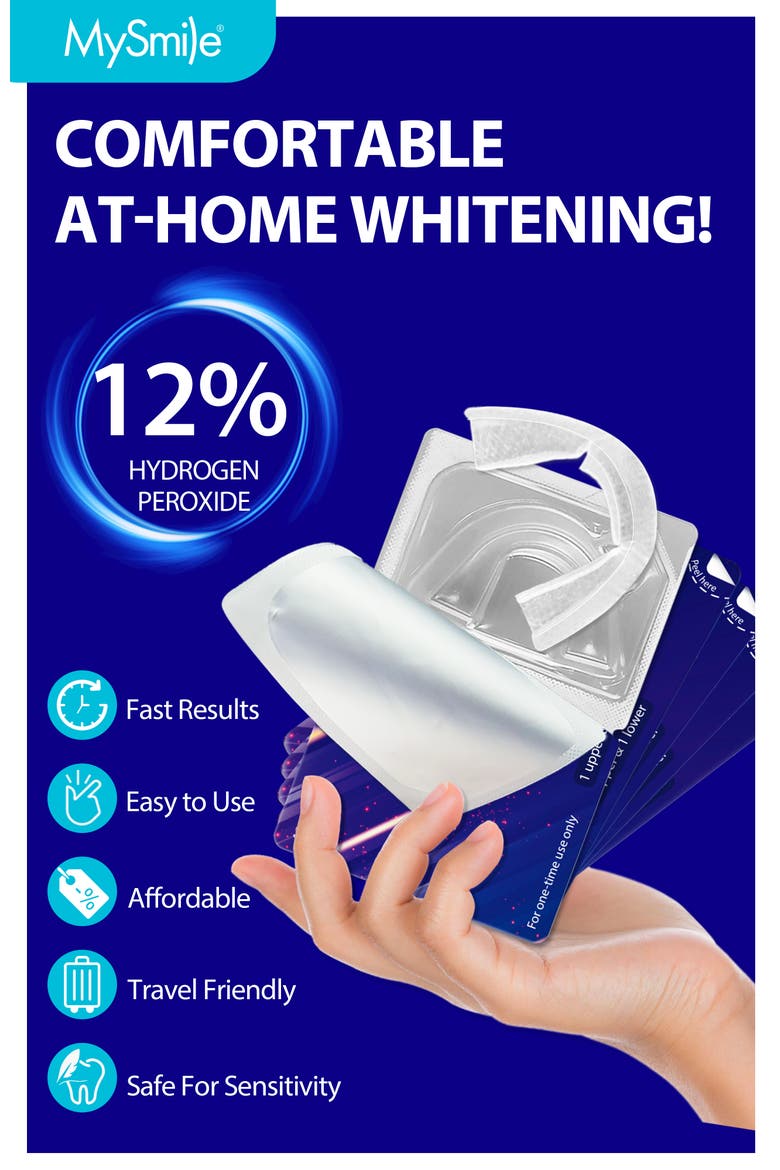 Prefilled Teeth Whitening Trays Kit, 12% Hydrogen Peroxide, Alternate, color, Purple