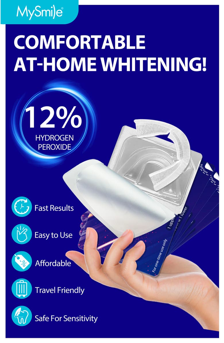 MySmile Prefilled Teeth Whitening Trays Kit, 12% Hydrogen Peroxide, Alternate, color, Purple