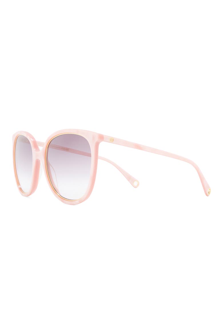 56mm Round Sunglasses, Alternate, color, PINK PINK VIOLET