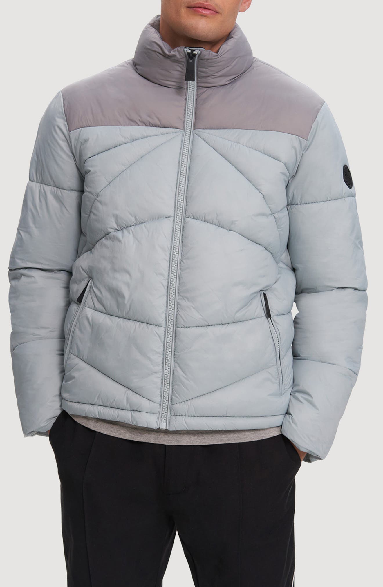 Vincent Colorblock Faux Shearling Lined Puffer Jacket
