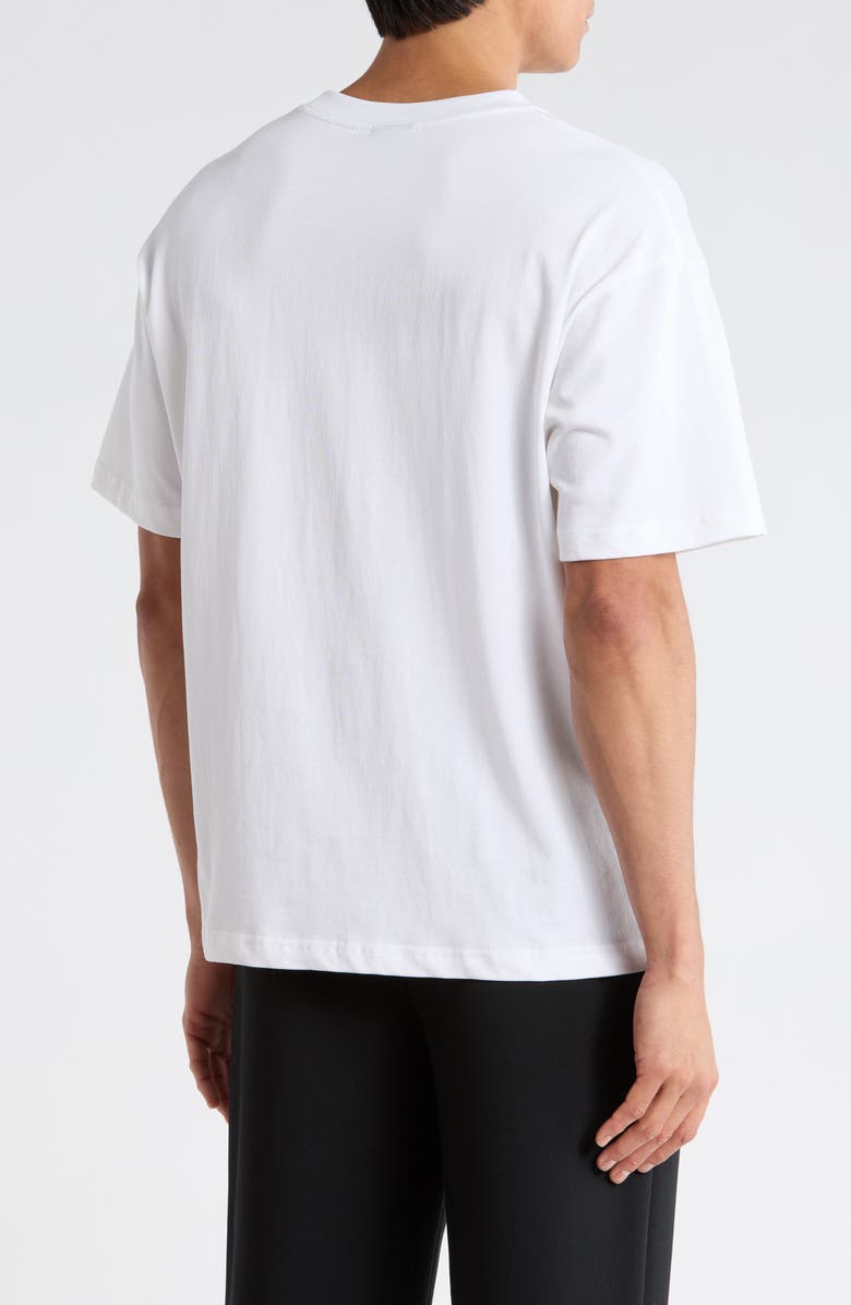 SANTO STUDIO Arrivederci Drappo Boxy Fit Cotton Graphic T-Shirt, Alternate, color, White
