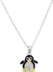 CANDELA JEWELRY Pavé Crystal Penguin Pendant Necklace