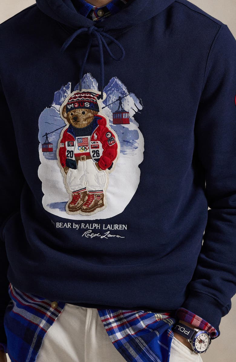 Polo Ralph Lauren Team USA Polo Bear Graphic Hoodie, Alternate, color, Refined Navy