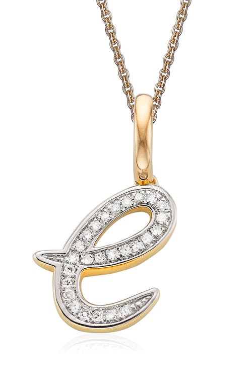 Monica Vinader Alphabet Diamond Pavé Pendant Charm in Gold/Diamond- E 