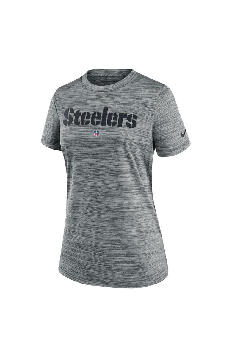Nike Women's Nike  Heather Gray Pittsburgh Steelers Velocity Performance T-Shirt, Alternate, color, 