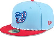 New Era Men's New Era Light Blue/Red Washington Nationals 2025 Fourth of July 59FIFTY Fitted Hat