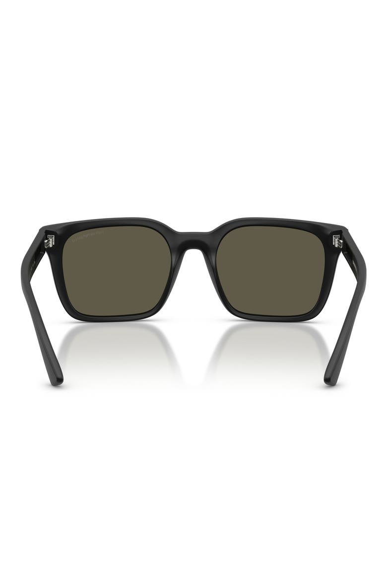 56mm Square Sunglasses, Alternate, color, MATTE BLACK / DARK GREY