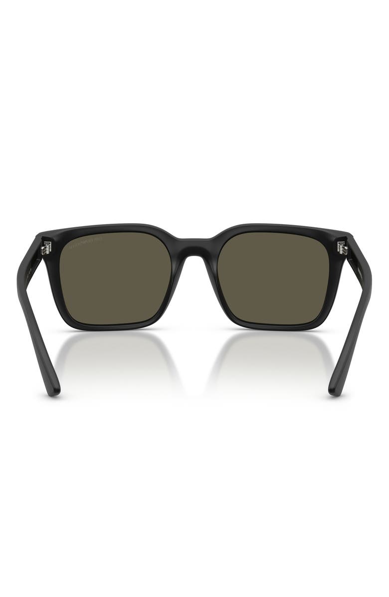 Emporio Armani 56mm Square Sunglasses, Alternate, color, Matte Black / Dark Grey