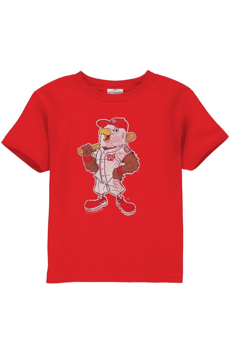 SOFT AS A GRAPE Washington Nationals Toddler Distressed Mascot T-Shirt - Red, Main, color, 