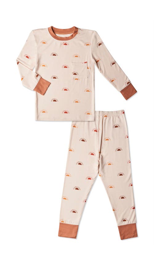 Everly Grey Emerson Fitted Long Sleeve 2-piece Pajamas In Neutral
