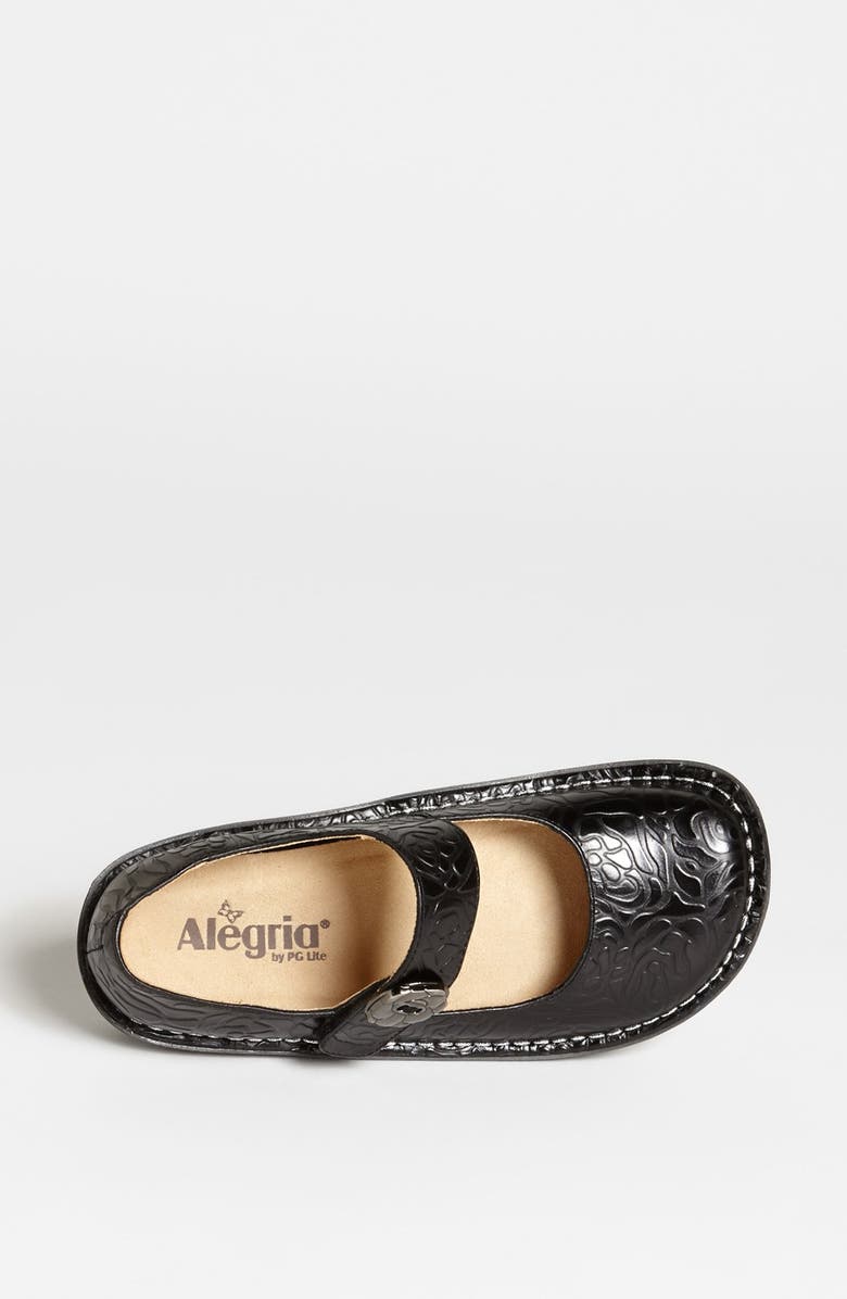 Alegria by PG Lite Paloma Platform Mary Jane, Alternate, color, Black Embossed Rose Leather