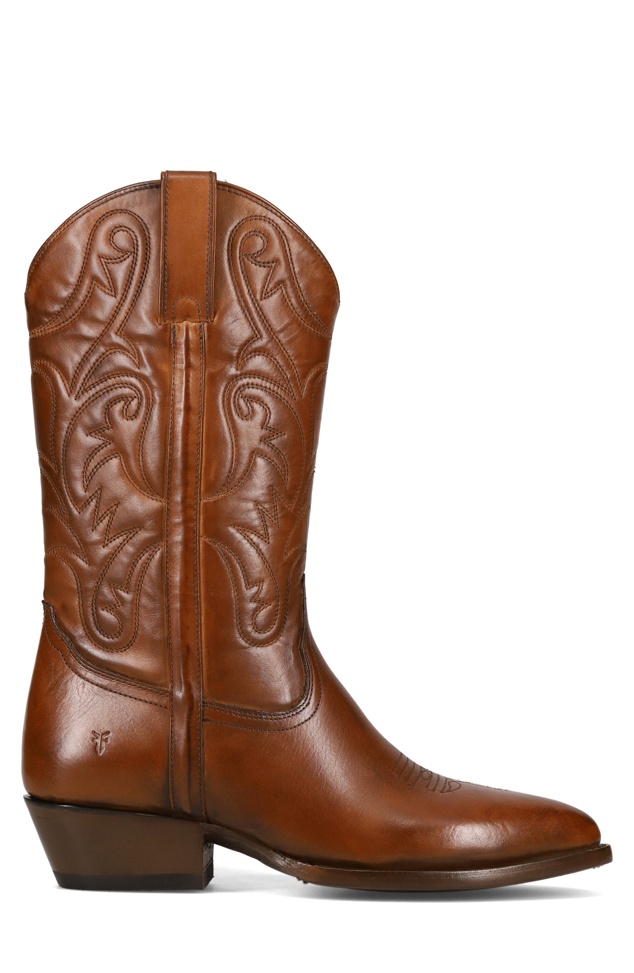 Frye Bruce Western Boot, Alternate, color, Saddle