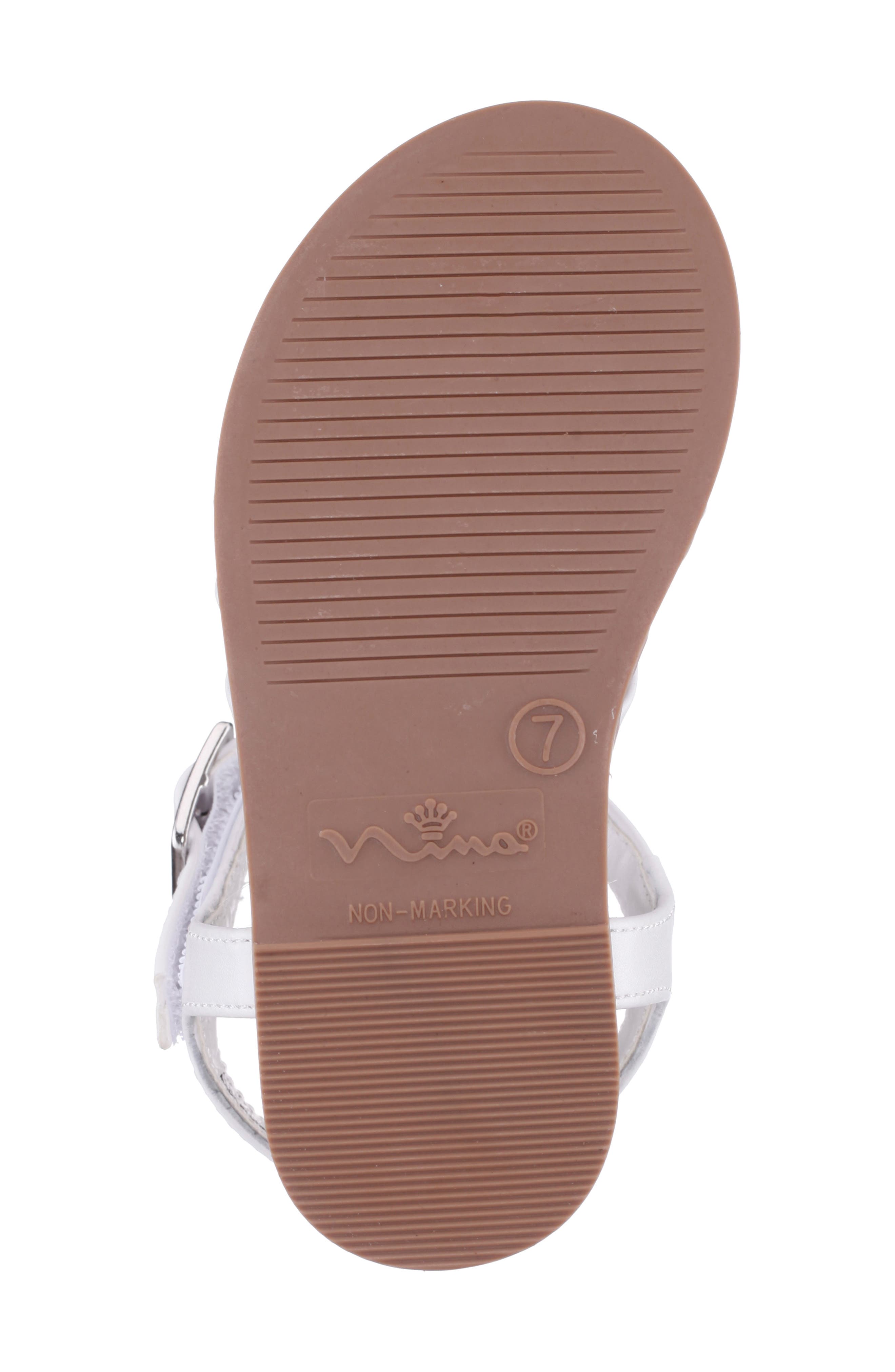Nina Kids' Alisia Espadrille Ankle Strap Sandal, Alternate, color, White Smooth