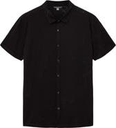 John Varvatos Elio Tangled Burnout Short Sleeve Button-Up Shirt
