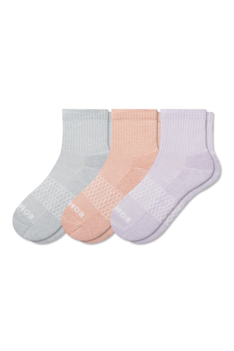Assorted 3-Pack Marl Quarter Crew Socks, Main, color, MISTY SKY MIX