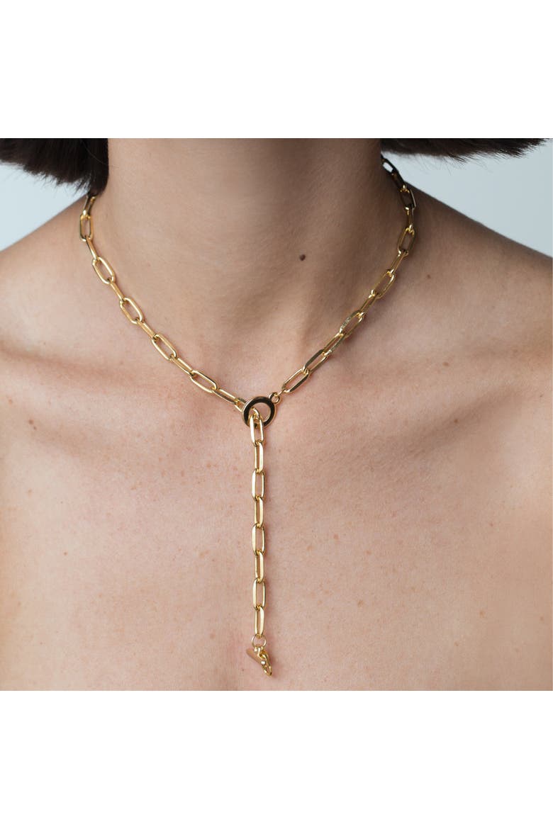 Demi Fine Paper Clip Chain Necklace, Alternate, color, Gold