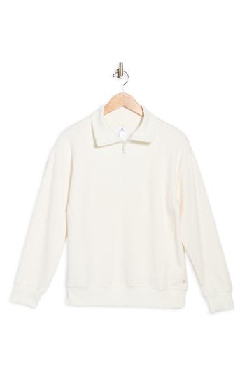 Apana Soft Summit Quarter Zip Sweatshirt In White